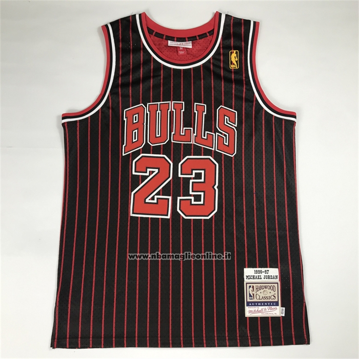 Maglia Chicago Bulls Michael Jordan No 23 Autentico 1996-97 Nero